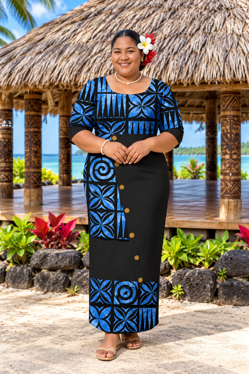 Black and Blue Puletasi
